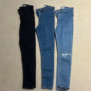 BUNDLE 3 Pairs of Topshop Joni Moto Jeans Size 26